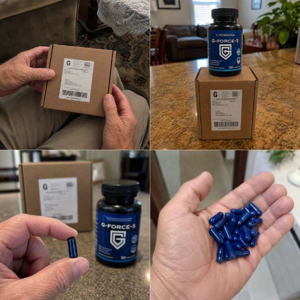 The plain box, the GForce 5 bottle and the pills
